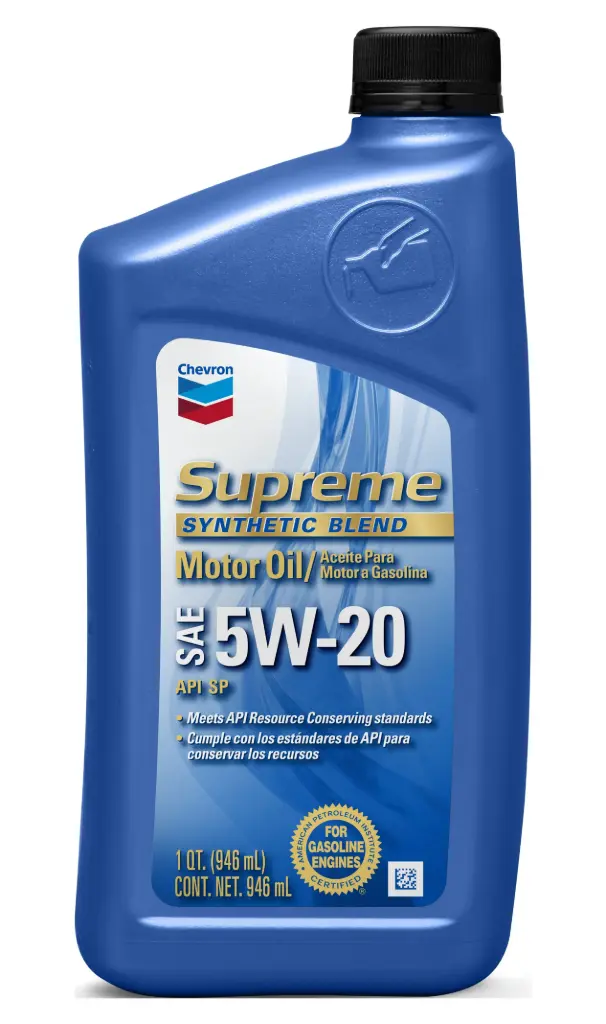 Chevron 5W20 1Qt (Chevron Supreme Synthetic Blend 5W20 1Qt)
