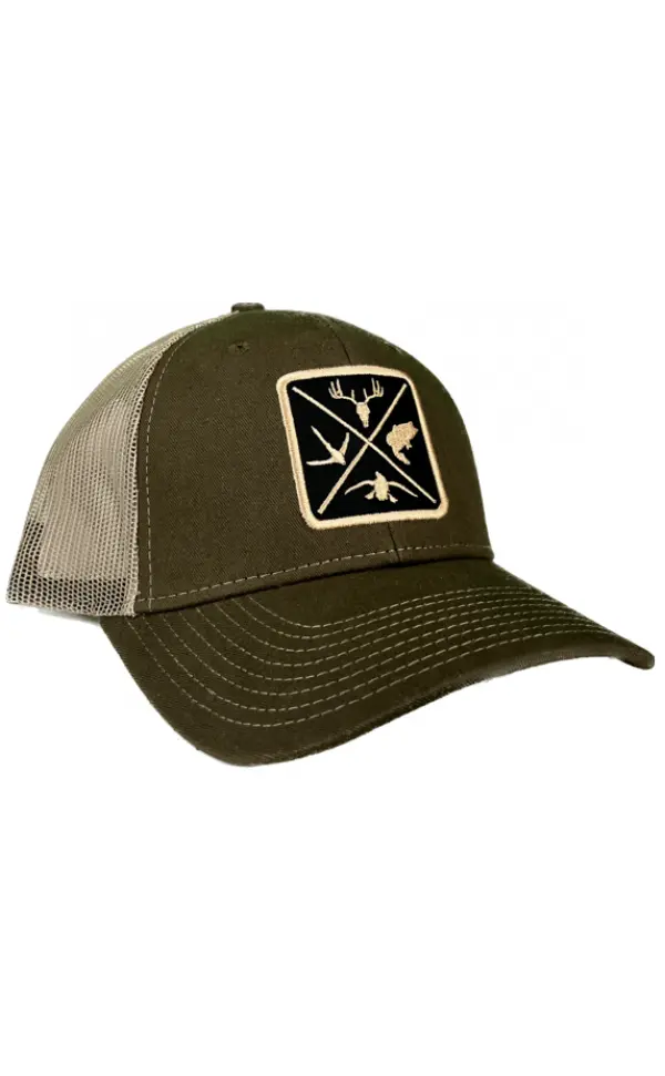 Ah-Mh-Eb21 (Olive Fabric Khaki Mesh/Embroidery)