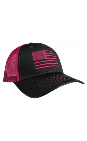 Ah-Mh-Eb25 (Dark Grey Fabric Neon Pink Mesh/Embroidery)