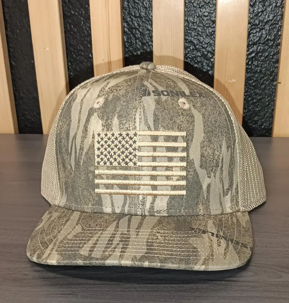 Ah-Mh-Eb30 (Brown Camo Fabric Khaki Mesh/Embroidery)