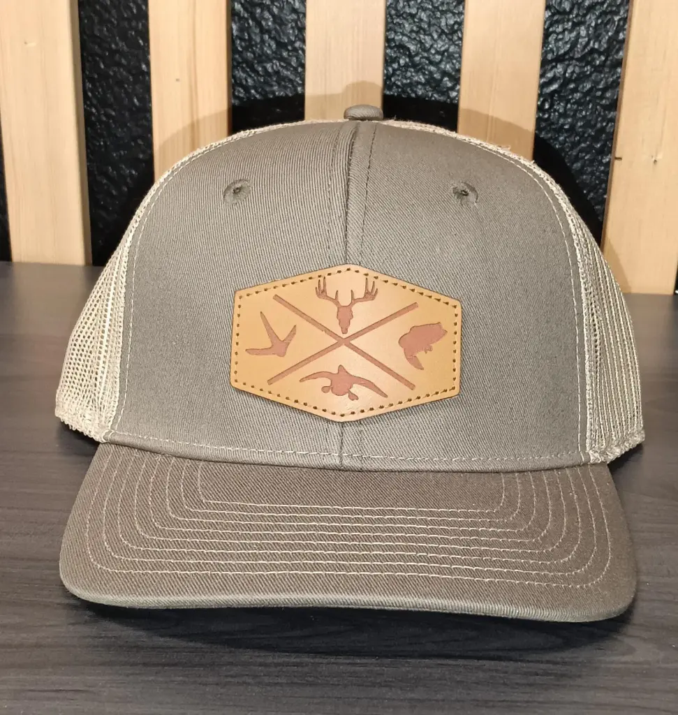 Ah-Mh-Lr01 (Olive Fabric Khaki Mesh/Leather Patch)