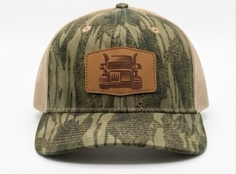 Ah-Mh-Lr08 (Brown Camo Fabric Khaki Mesh/Leather Patch)