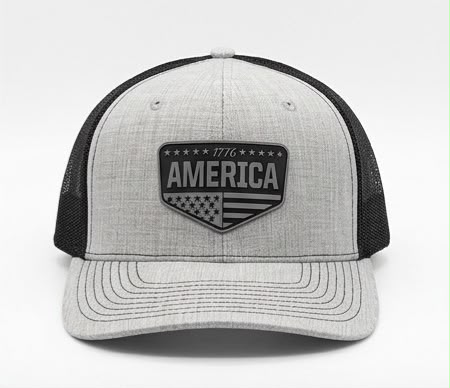 Ah-Mh-Rp15 (Light Grey Fabric Heather-Black Mesh/Rubber Patch)