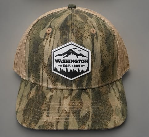 Ah-Mh-Rp32 (Brown Camo Fabric Khaki Mesh/Rubber Patch)