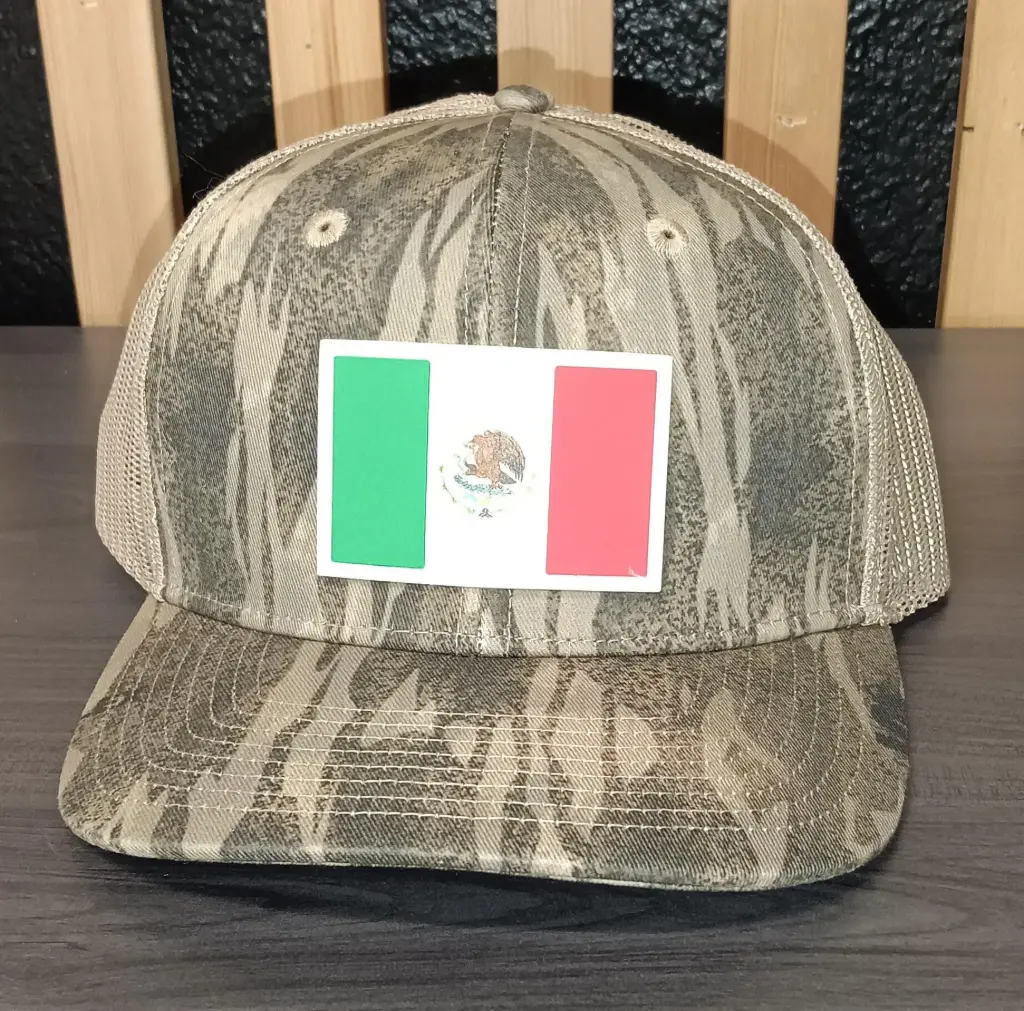 Ah-Mh-Rp37 (Brown Camo Fabric Khaki Mesh/Rubber Patch)