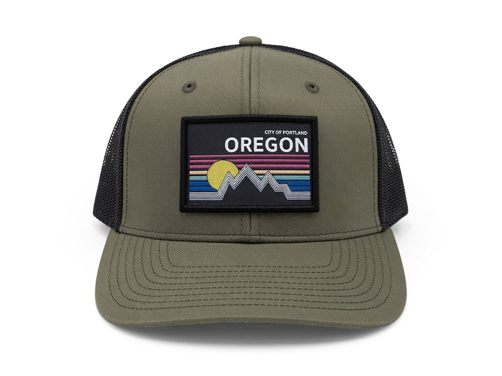 Ah-Mh-Wo02 (Dark Green Fabric Black Mesh/Woven Patch)