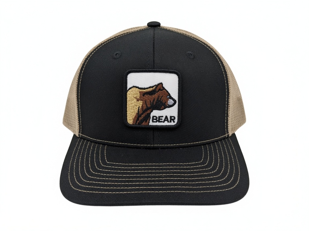 Ah-Mh-Wo03 (Black Fabric Khaki Mesh/Woven Patch)