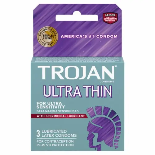 #7571 Trojan Ultrathin Sperm (3Ct Lubricated Latex Condoms Upc #7571)