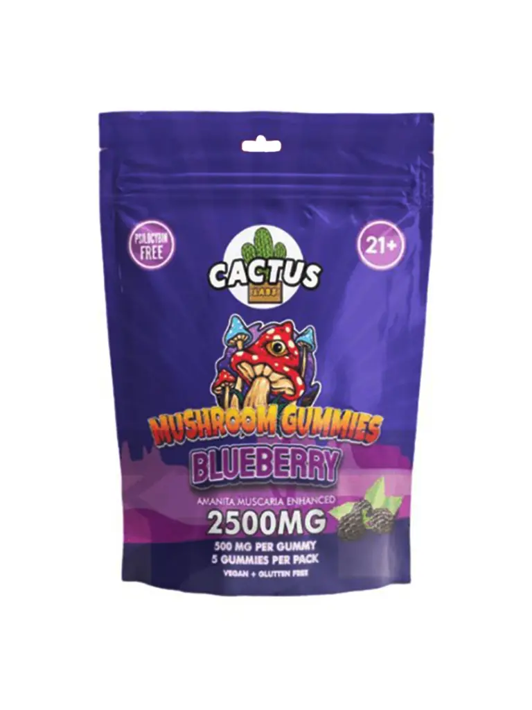 Cmg Blueberry (Cactus Mushroom Gummies 5Ct Per Pk 2500Mg)