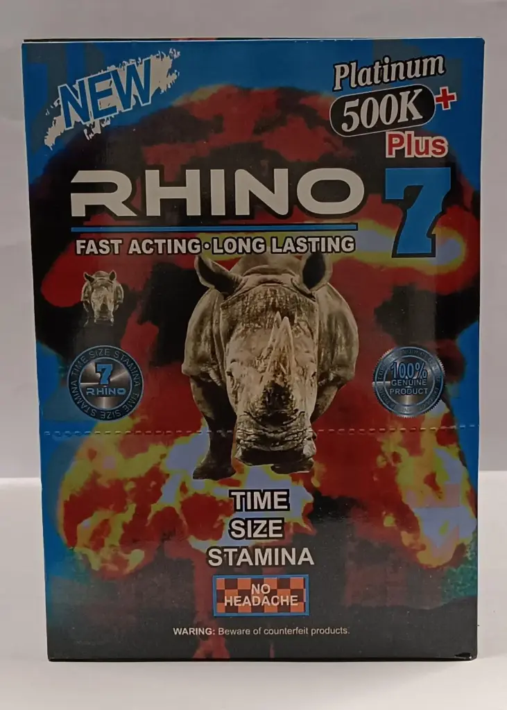 Rhino 7 New 500K Plus (S) (24 Packs Per Box (Single Pill Per Pack))