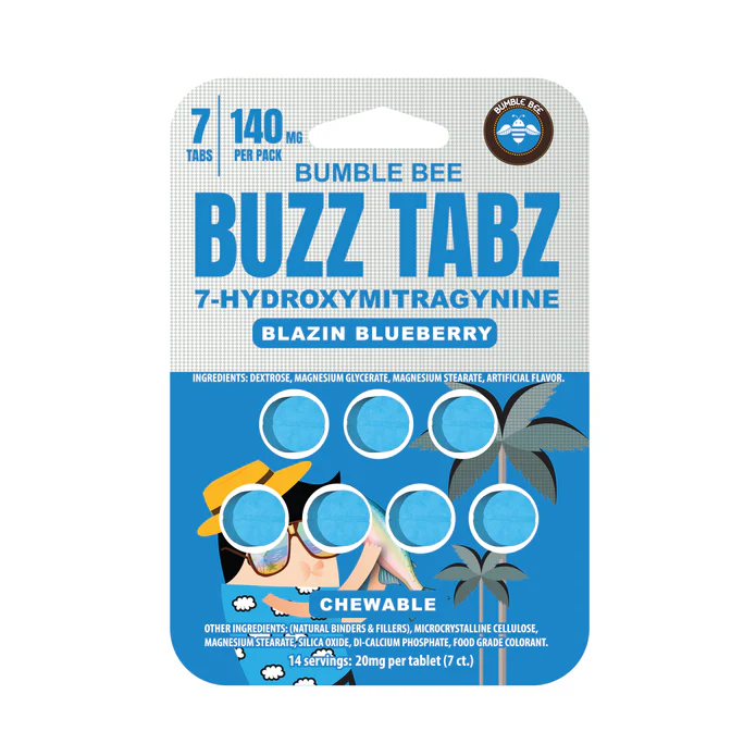 Bb-Buz207Ct (Blazin Blueberry Bumble Bee Buzz Tabz 7-Oh 20Mg 7Ct Blister Pk/10Pk ...