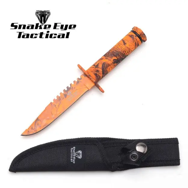 Hk-690Oc (Snake Eye Orange Lava Camo Knife 8.5" 1Ct)