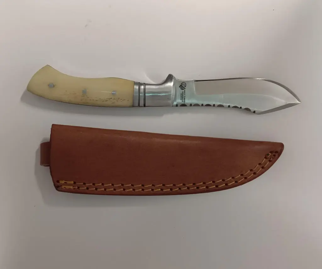 Wt-4030B (Wild Turkey Handmade Hunting Knife With Real Leather Sheath)