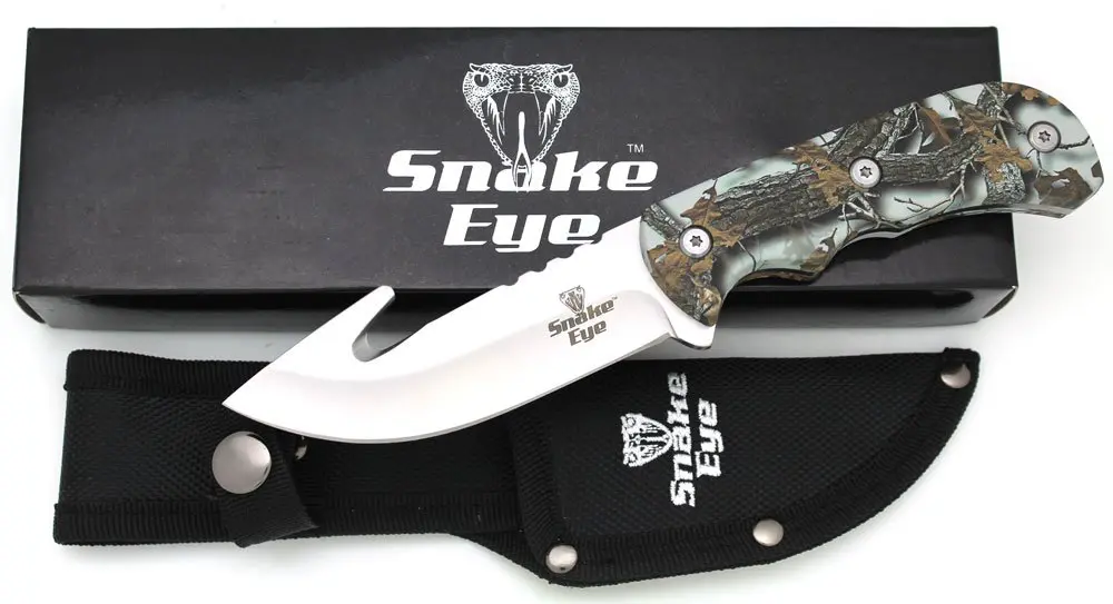 Hk-007Gy (Snake Eye Tactical Skinner Knife Gut Hook Blade 8.5" Overall)
