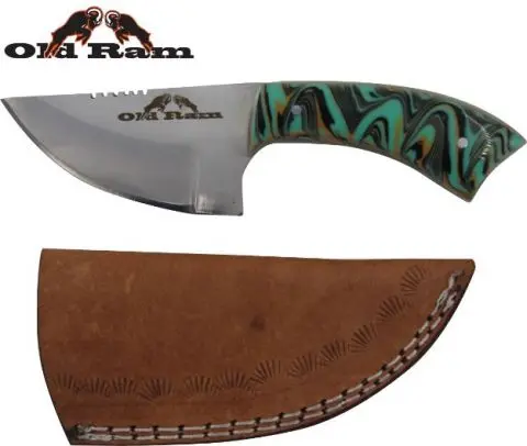 Or-7014Gp (Old Ram Stainless Steel Blade W/ Leather Sheath Overall 6.5")