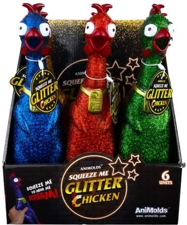 Glitter Chicken 6 Pcs (Crazy Glitter Chicken 6 Pc Per Display Ascgl200)