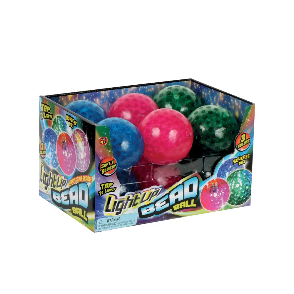 #4205 Light Up Bead Ball (Globbie Light Up Bead Ball 12Ct Display)
