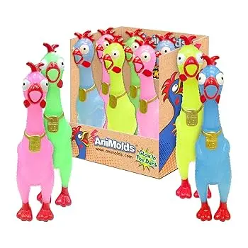 Squeeze Me Chicken Glow 6 (6Pcs In A Display 12.5" Glow In The Dark)
