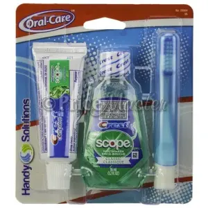 6736 DENTAL TRAVEL KIT (BRUSH+PASTE+MOUTHWASH 