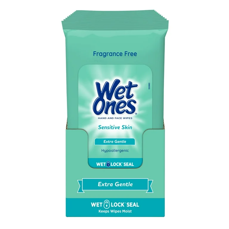 2954 WET ONES 20'S SENSITIVE SKIN WIPES 10PK/CS