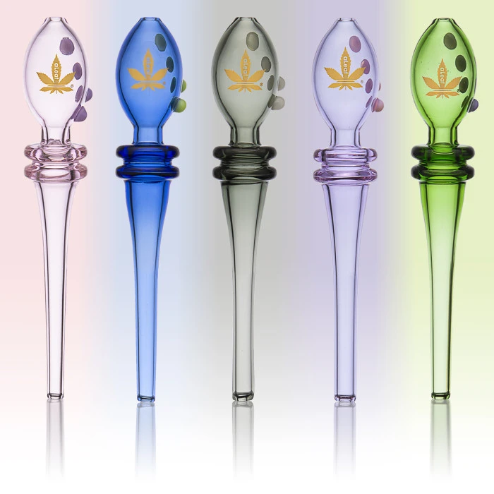 ALNC5035V2 CLOURED GLASS 4DOT DAB STRAW 6" QUAD GLASS(250/BX) #10
