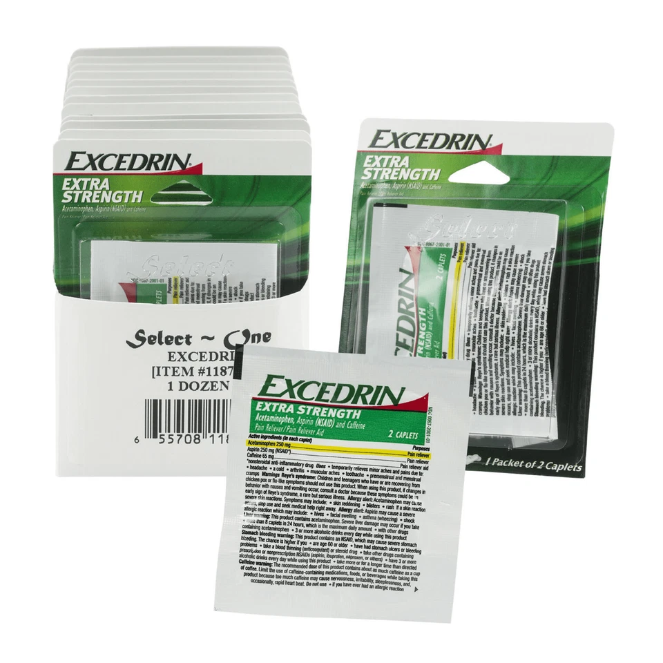 #4826 EXCEDRIN XS 2 TAB 12PK BLISTER REFILL 