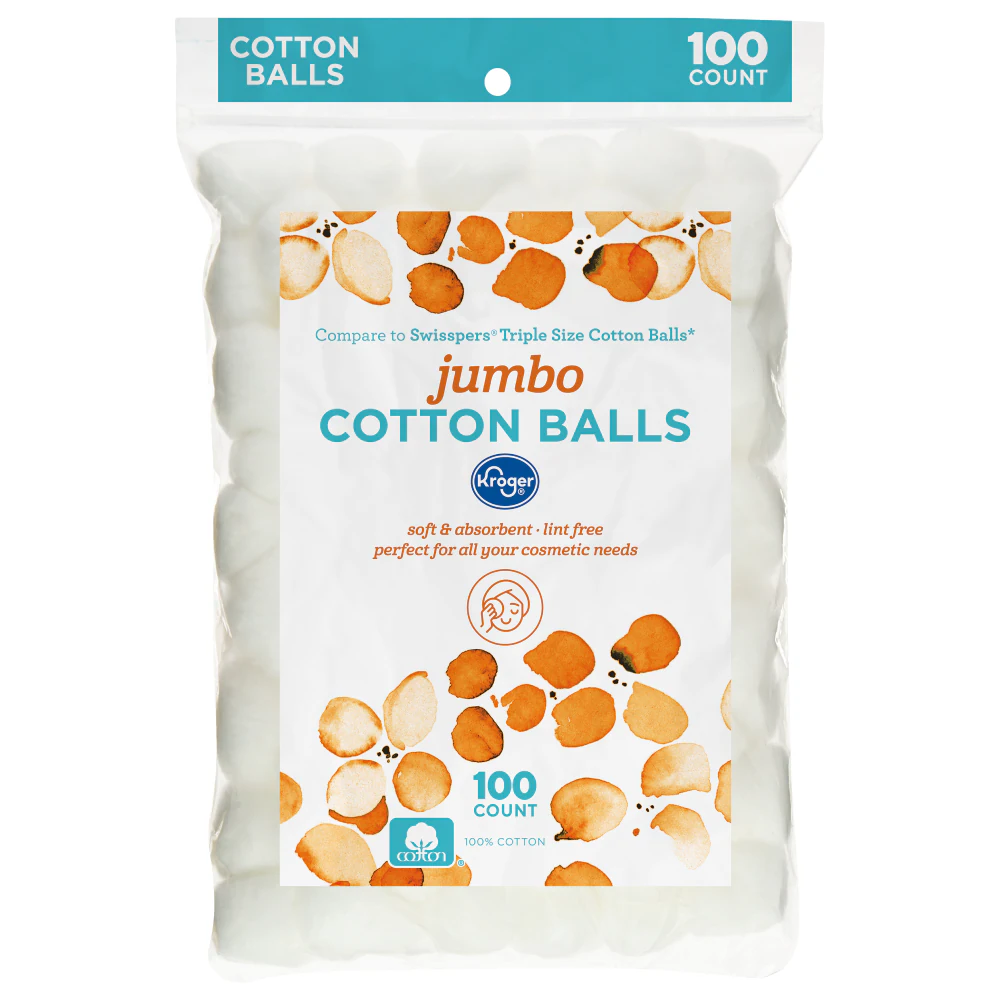 #3833 COTTON BALLS JUMBO 100CT 100%COTTON