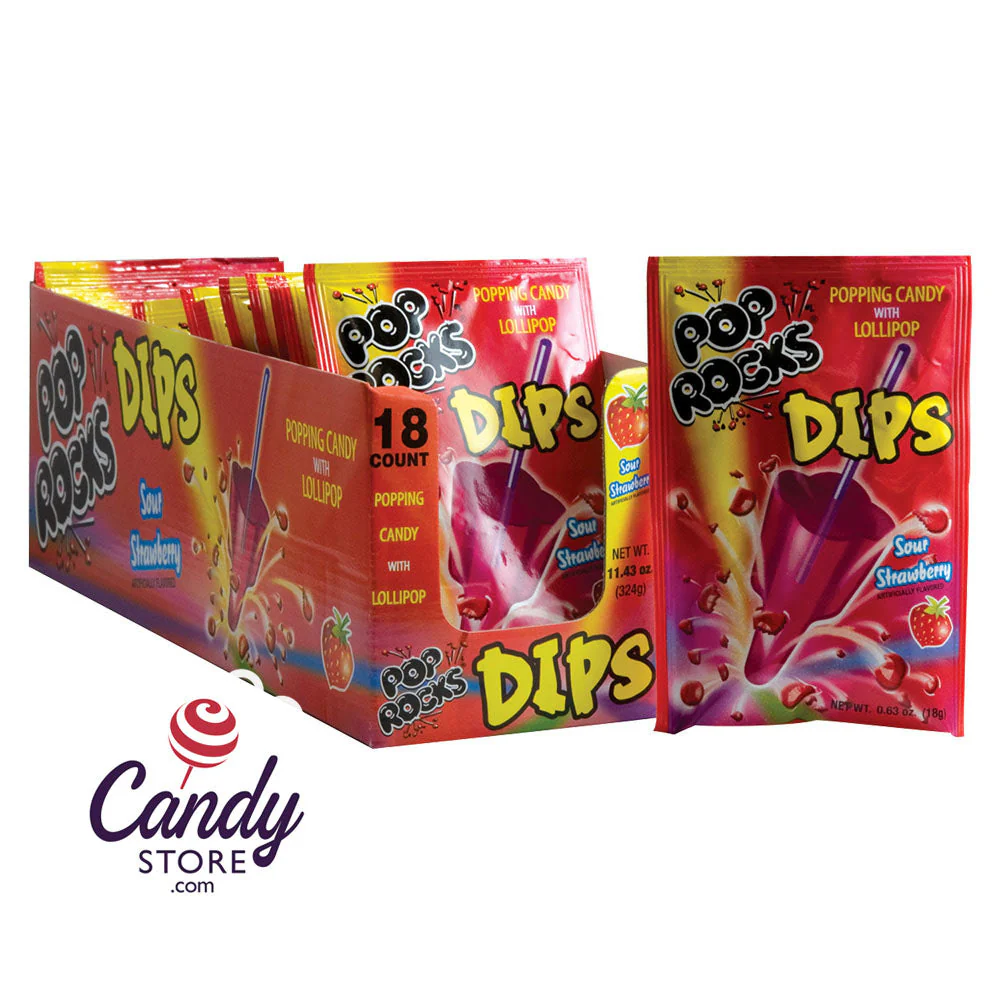 #5280 POP ROCKS DIP SOUR STRAWBERRY 18PK/BOX