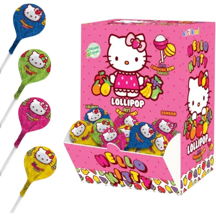 HELLO KITTY LOLLIPOP WITH GUM 100CT 