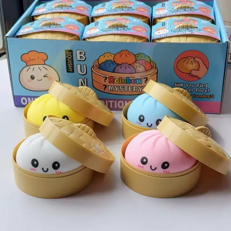 STEAMED BUN DUMPLING SQUISHY TOY-3 12CT 