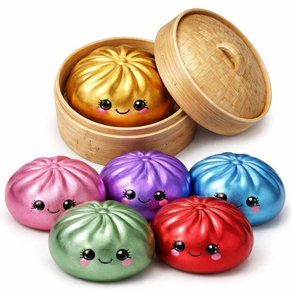 GOLD POWDER DUMPLING SQUISHYTOY 12CT 