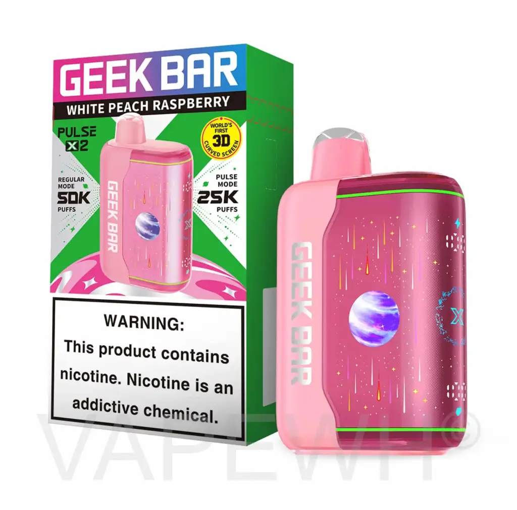 GEEKBAR PULSE X 2 WHITE PEACH RASHBERRY 