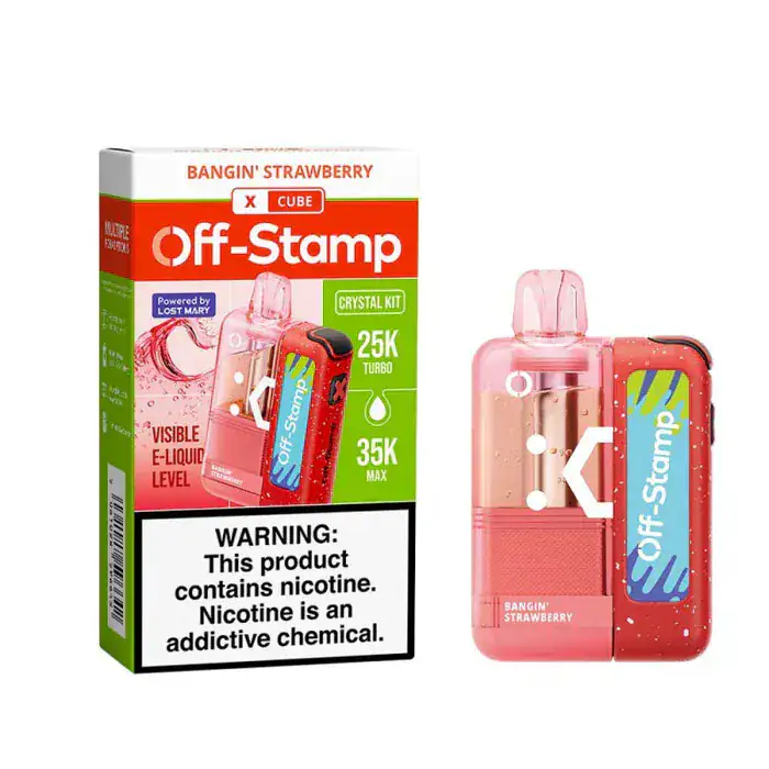 OFF STAMP X-CUBE CRYSTAL-CUBE DISPOSABLE KIT BANGING STRAWBERRY 