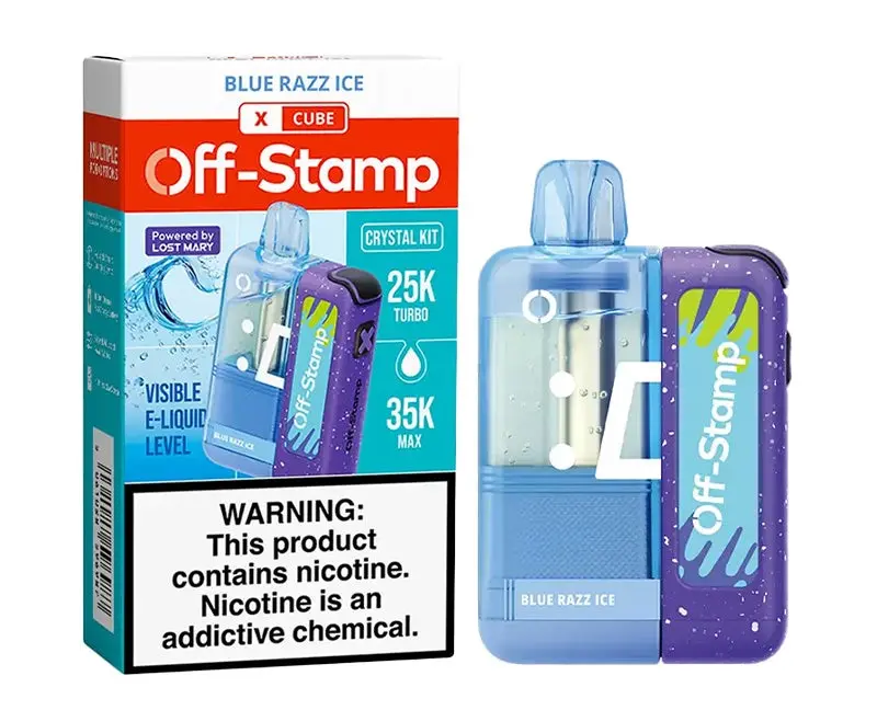 OFF STAMP X-CUBE CRYSTAL-CUBE DISPOSABLE KIT BLUE RAZZ ICE 