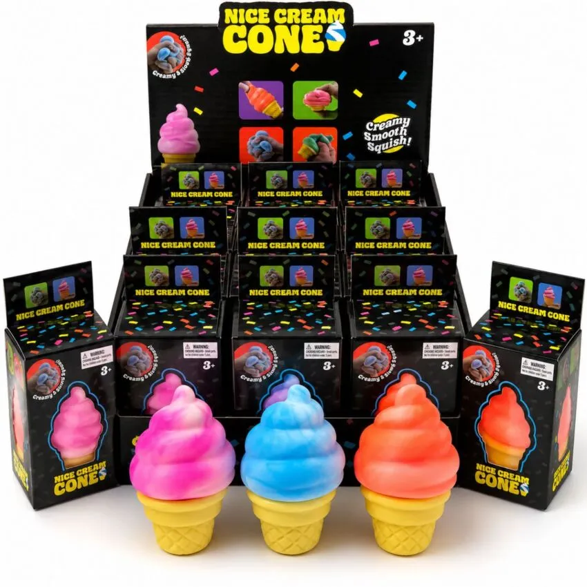 #01081 SQUISHY ICE CREAM CONE KEYCHAINS