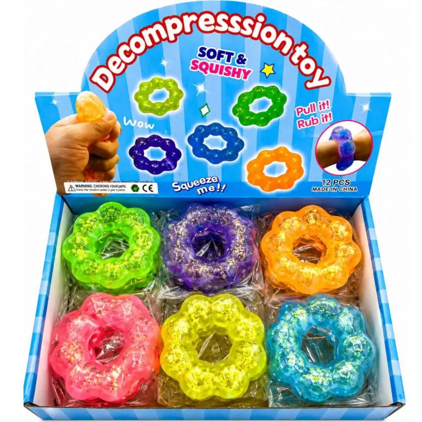 #01086 SQUISHY GLITTER BEAD DONUTS